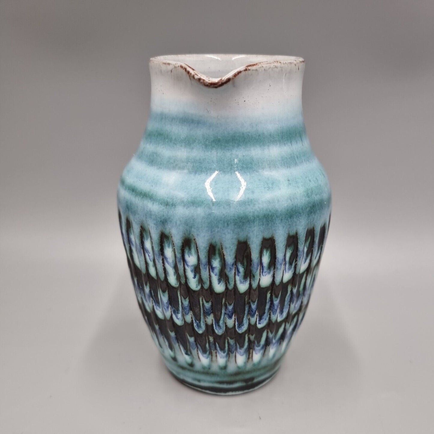 A Studio Pottery Jug By Dennis Lucas, Hastings, Incised Fish Makers mark to base