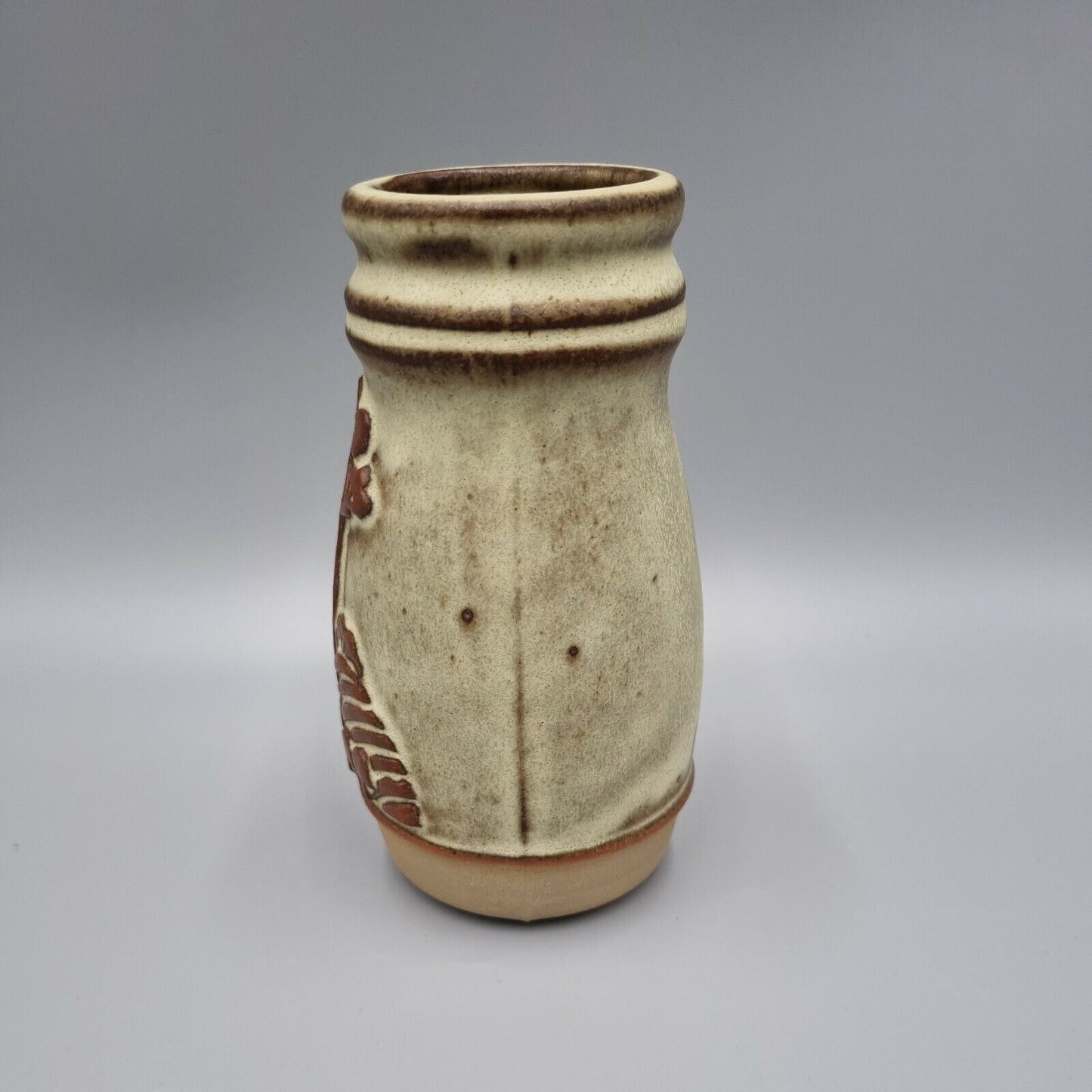 Vintage Tremar Studio Pottery Vase, Embossed Decoration, VGC.