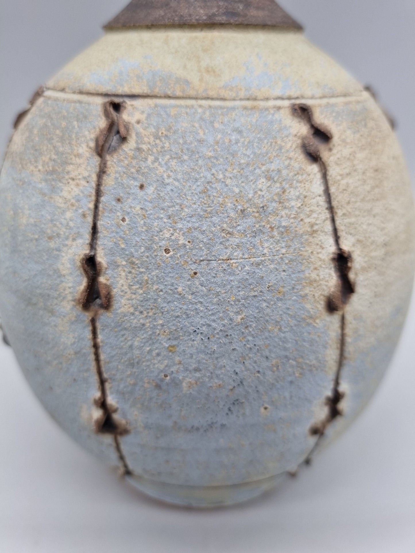 A Studio Pottery Ovoid Vase By Chris Bramble.