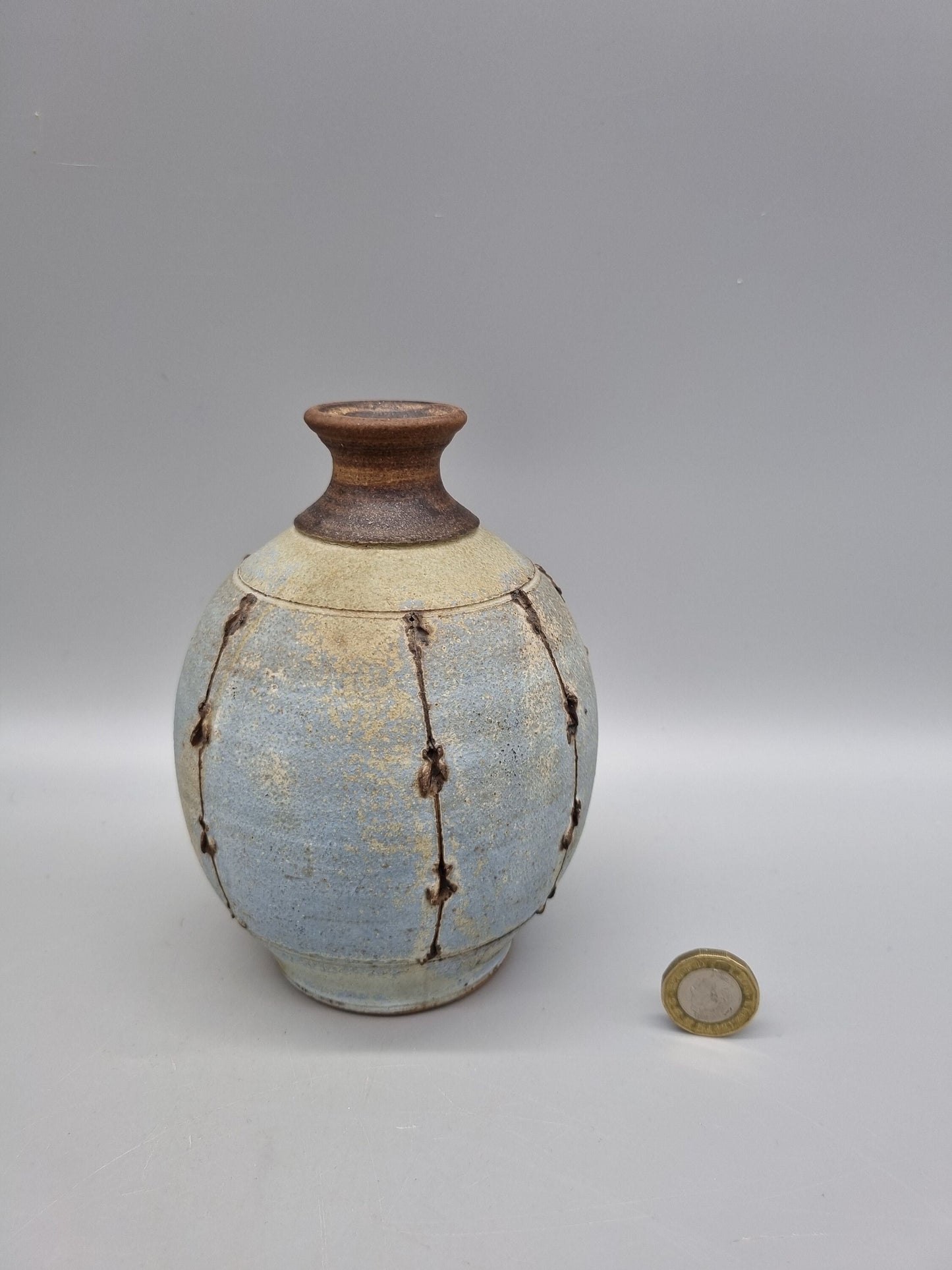 A Studio Pottery Ovoid Vase By Chris Bramble.