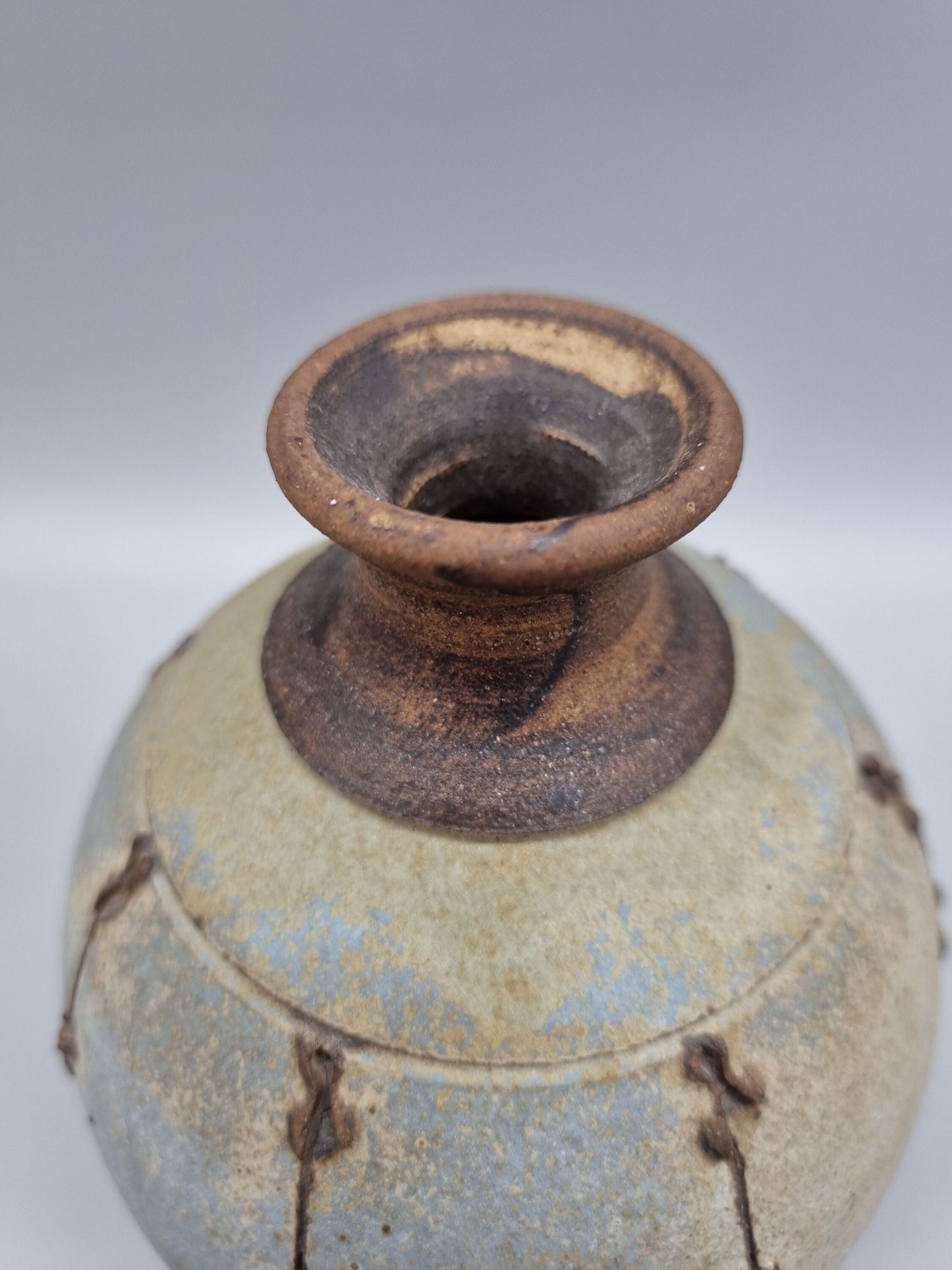 A Studio Pottery Ovoid Vase By Chris Bramble.