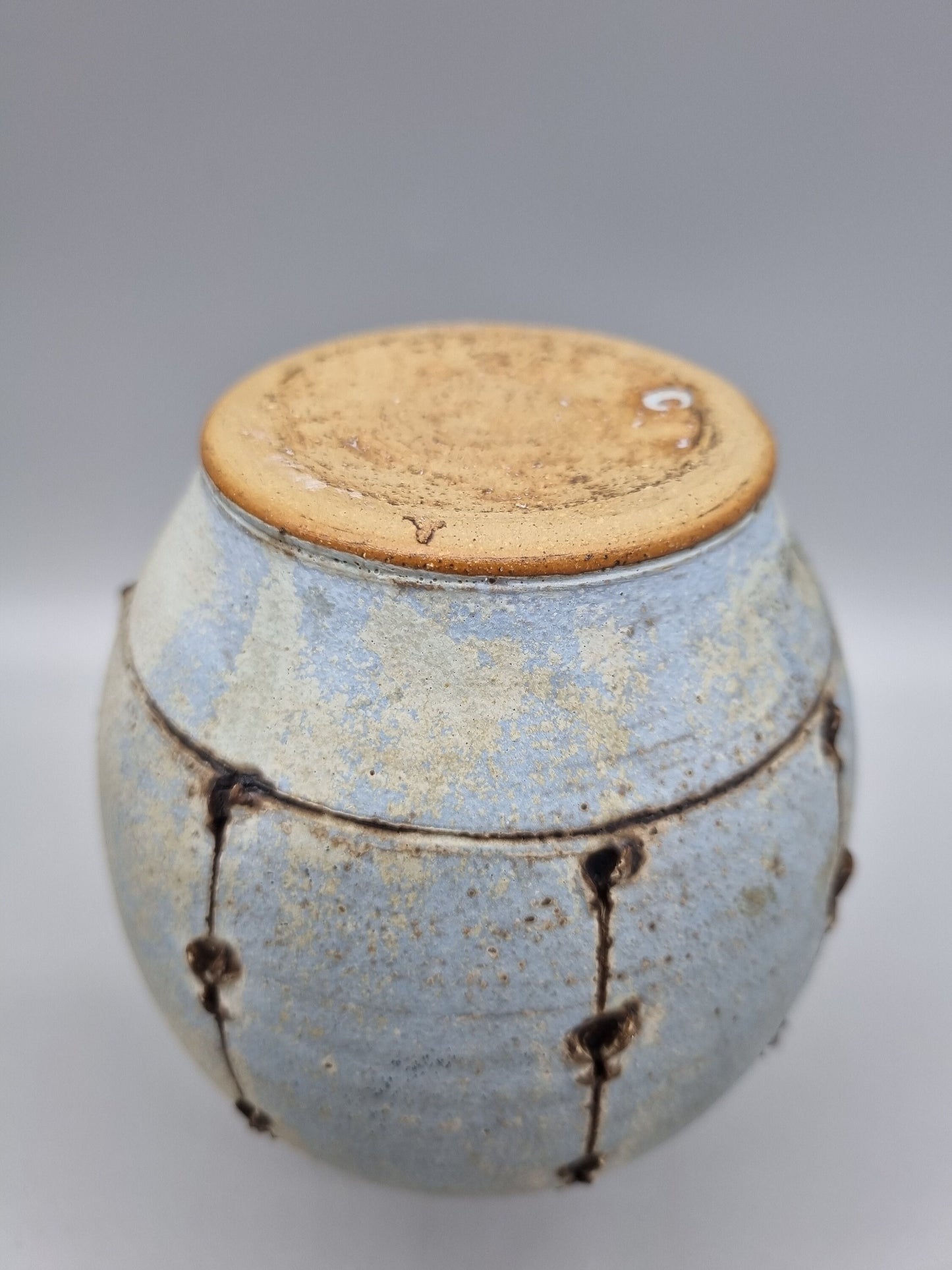 A Studio Pottery Ovoid Vase By Chris Bramble.