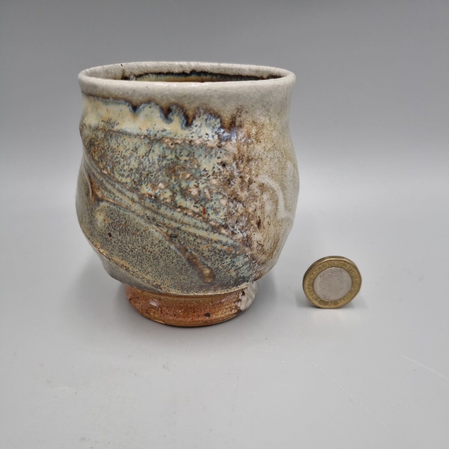 Ruthanne Tudball Studio Pottery Footed Teacup, Yunemi, Chawen, VGC.