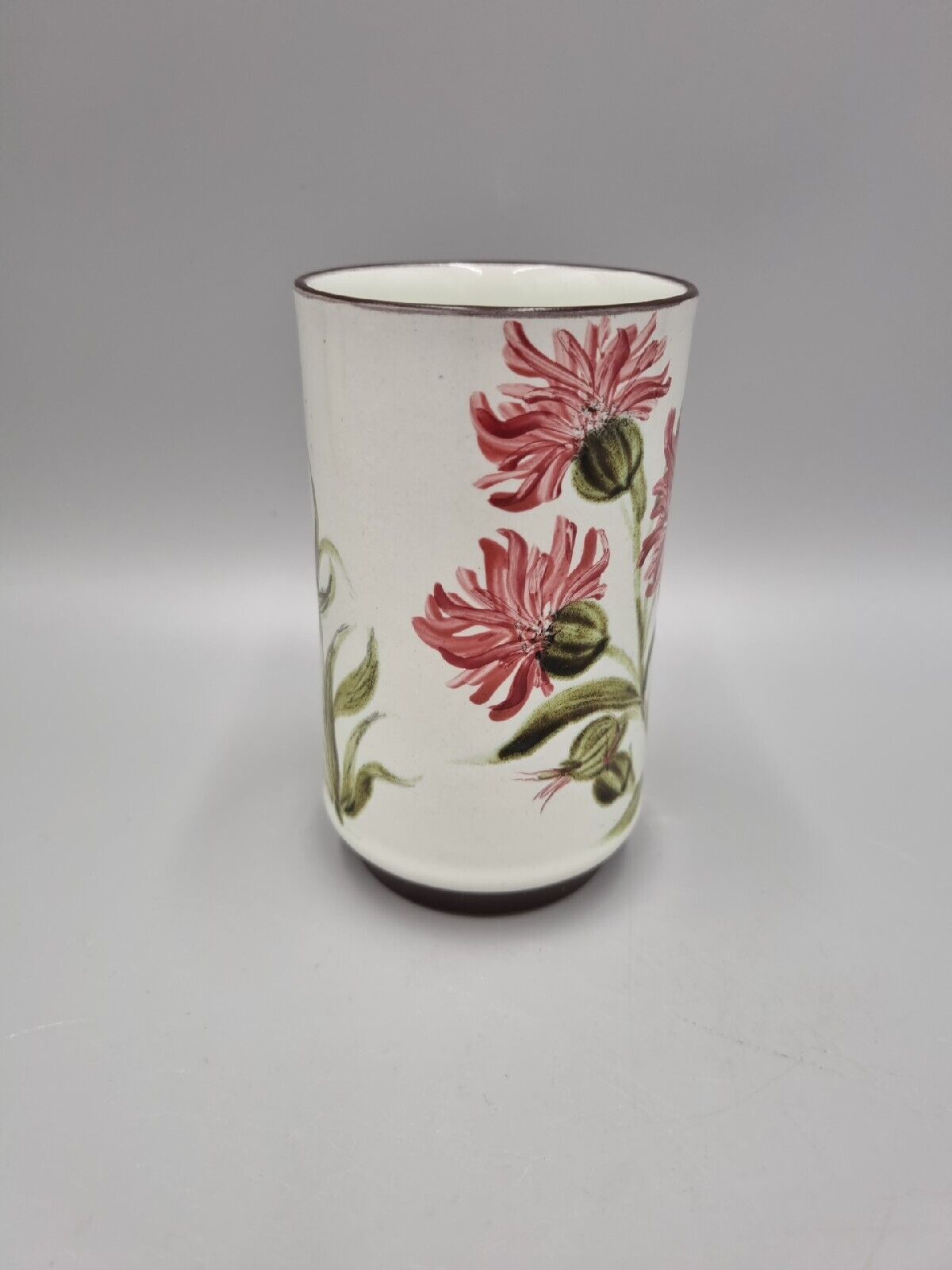 A Tall Stoneware Denby Mug With Floral Design. VGC.