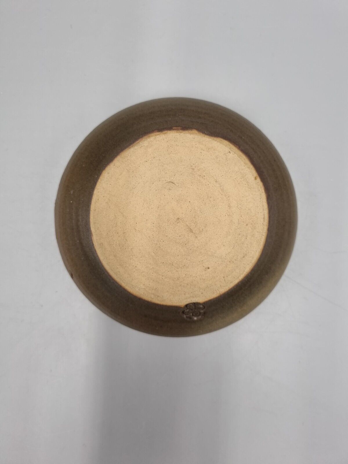 A  Studio Pottery Pierced Shallow Bowl, Impressed Flower Mark.