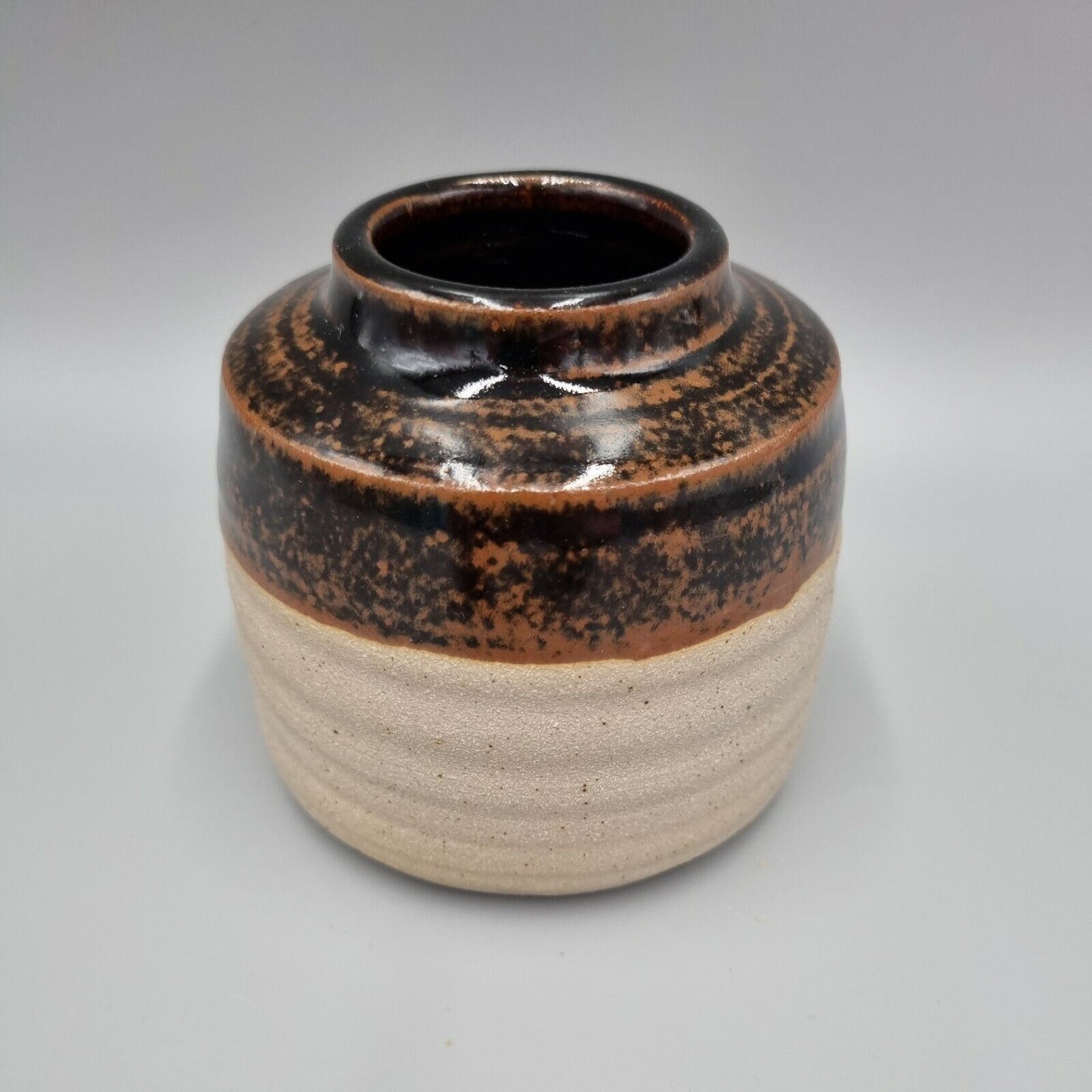 A Colin Pearson, Studio Pottery, Semi Glaze Vase, VG, Tenmoku, Makers Mark.