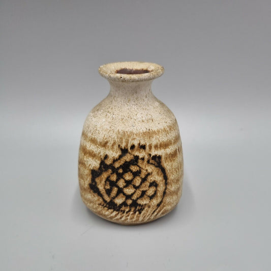 A Small Studio Pottery Bud Vase, Marked With 'A' And A Triangle, Roger Veal.