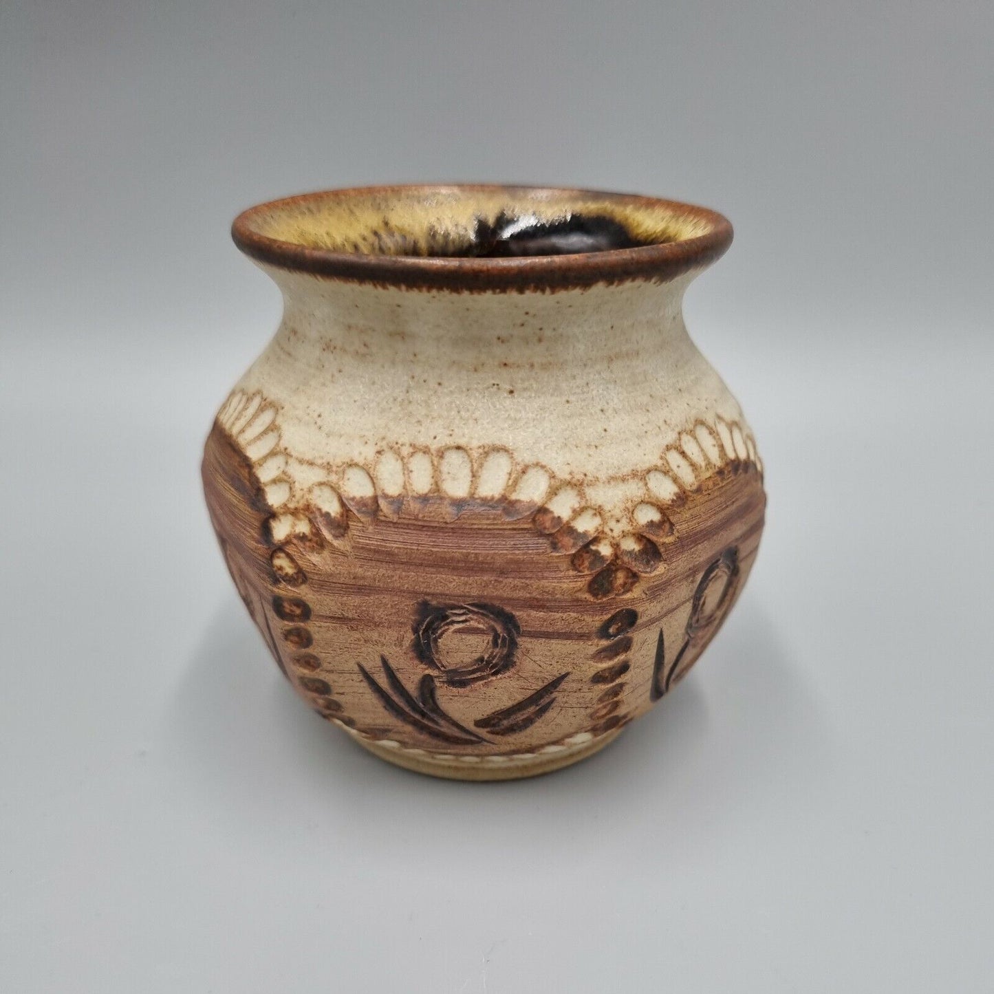 A Rob Fierek, Cornwall Studio Pottery, Small Bowl Vase, VGC.