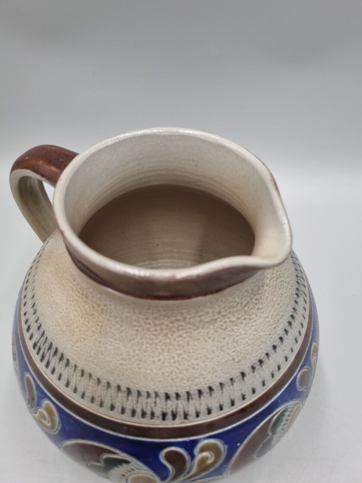 A Handmade Studio Pottery German Jug WGP, Fat Lava Era, MCM. Signed.