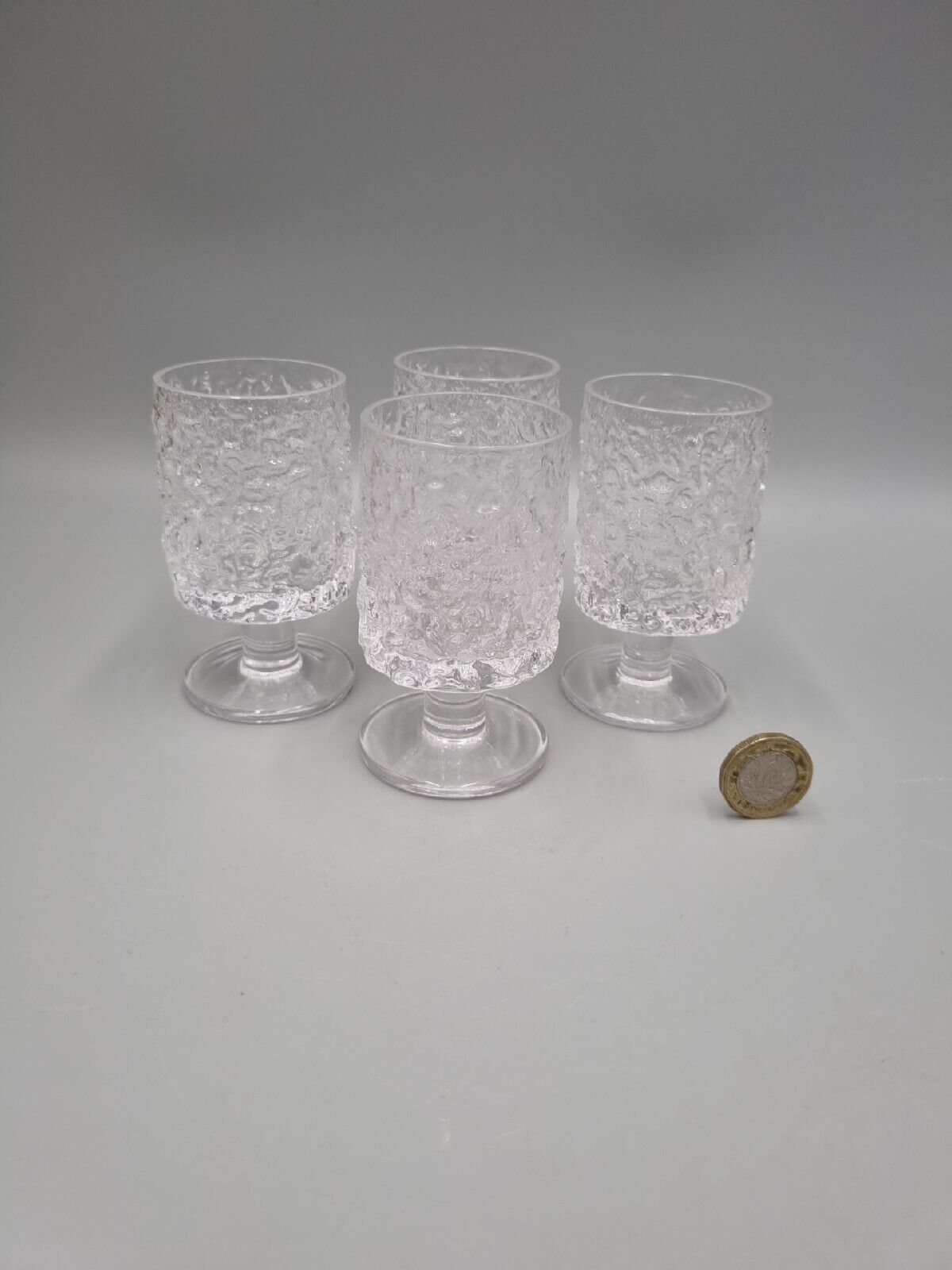 A Whitefriars Bark Glacier M142 Small Wine Glasses Baxter British