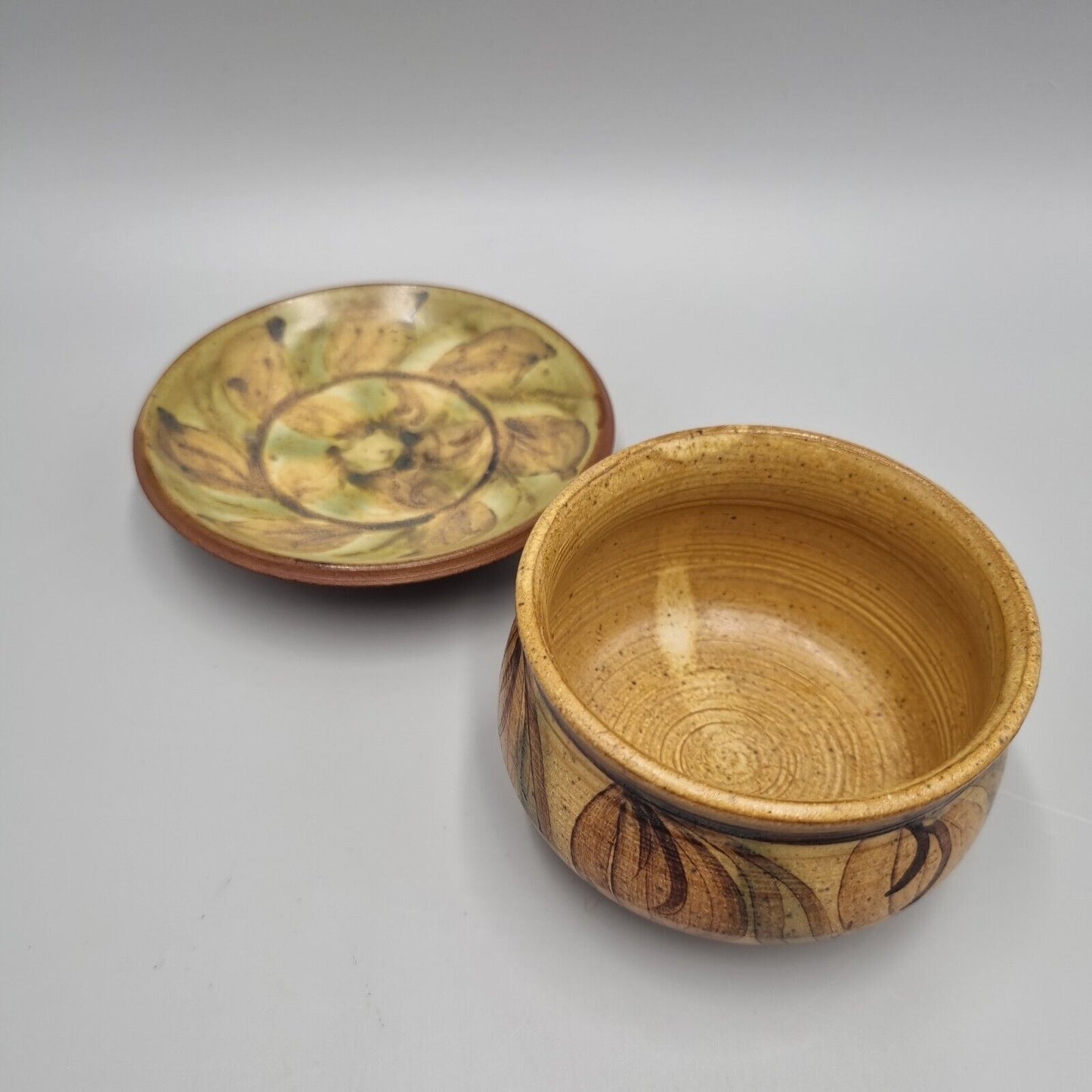 A Vintage Alvingham Studio Pottery Small Dish and Bowl, '75 & '84. VGC.