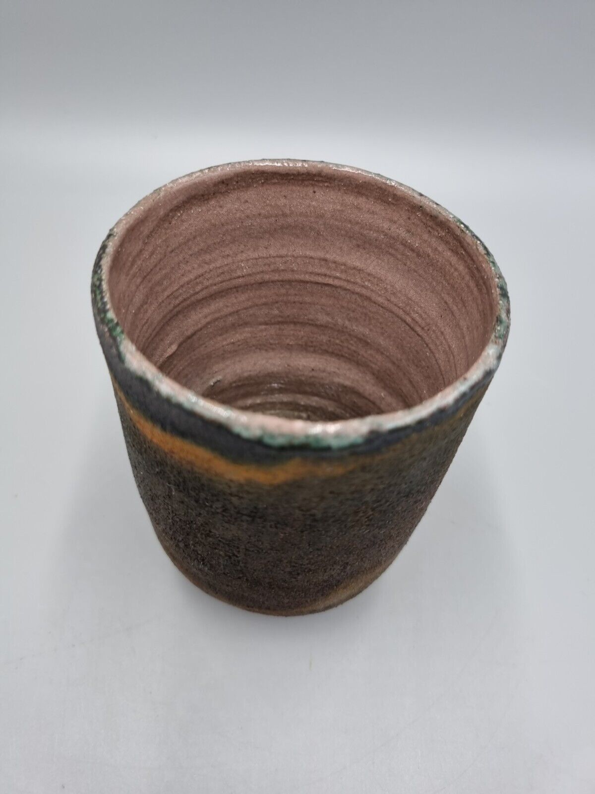 A Studio Pottery Tea Bowl, Yunomi, Beaker, Incised Signature To Base.