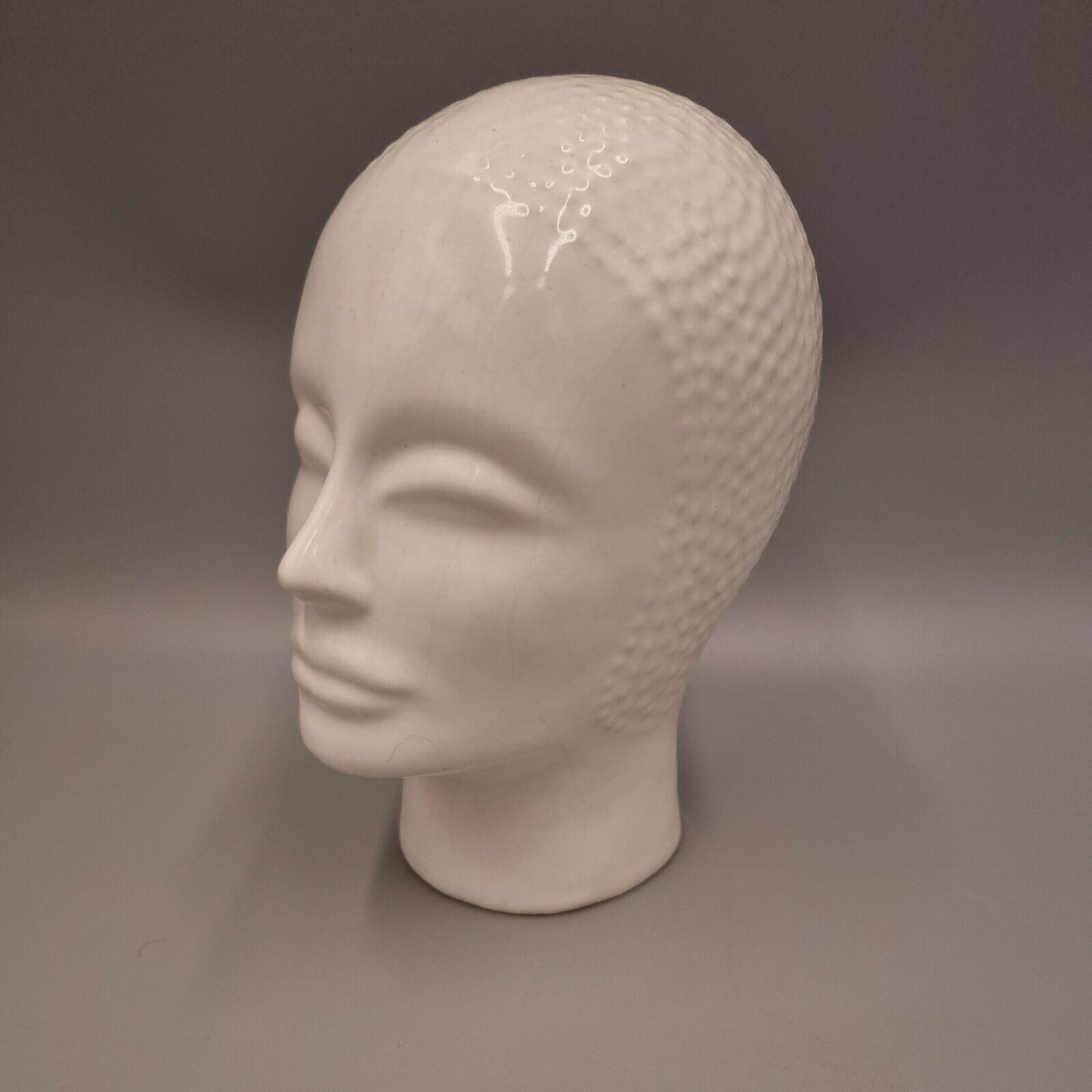 Small Vintage Ceramic Head of a Female Sculpture Shop Display, Japanese. White.