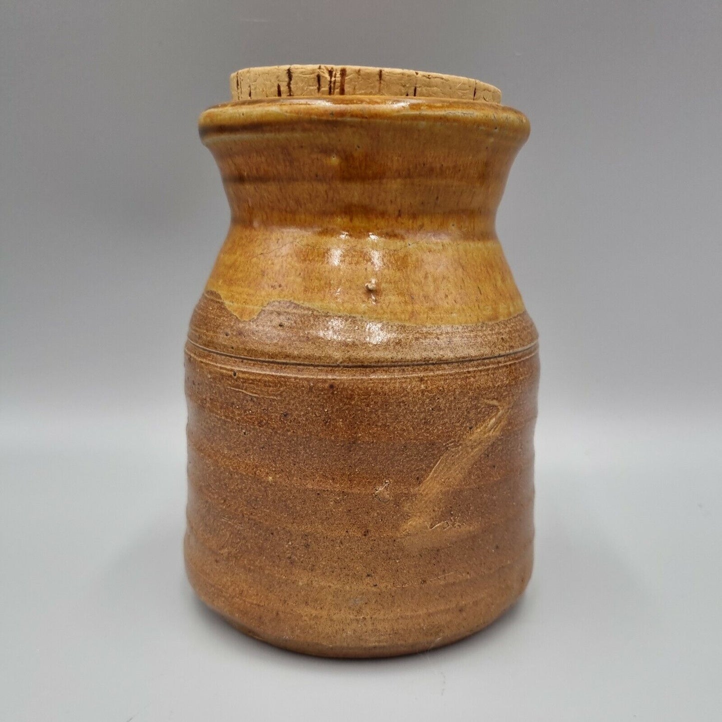 An Anthony Morris Studio Pottery Stoneware Storage Jar (corked). Signed. VGC.