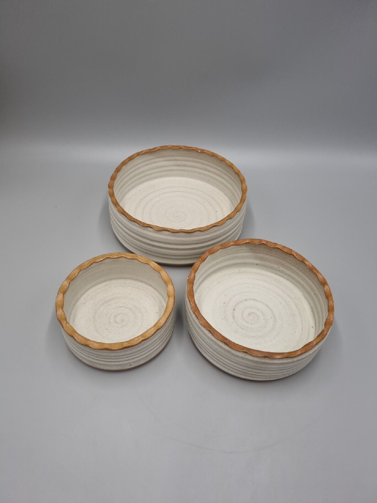 A Set Of 3 Studio Pottery Standard Ware Bowls By James Morrison.