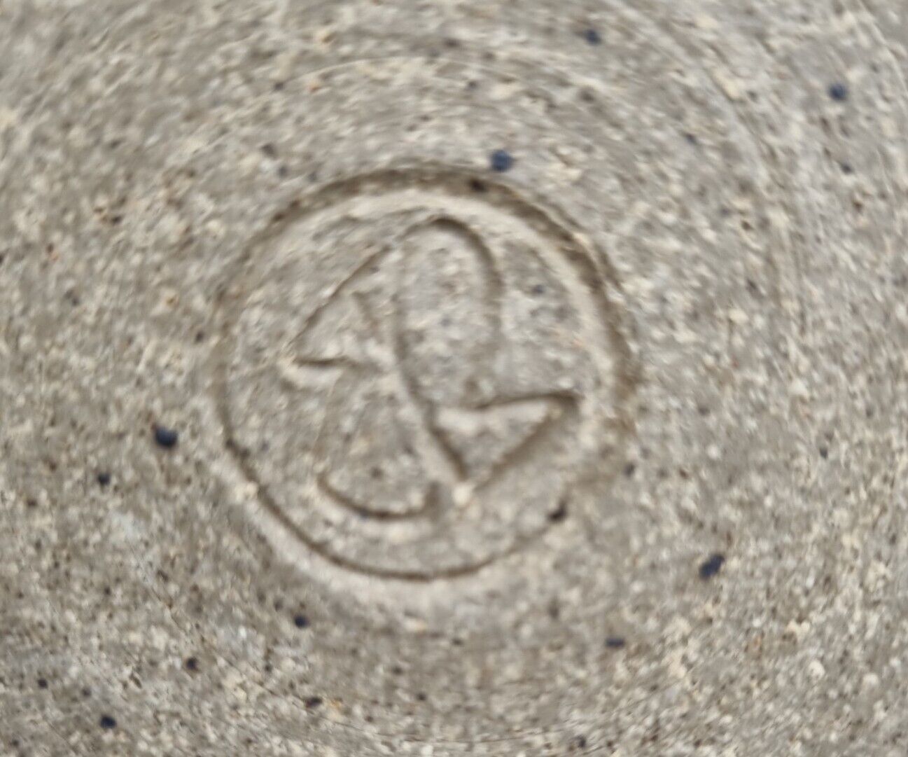 A Small Studio Pottery Plant Pot With Incised Makers Mark.