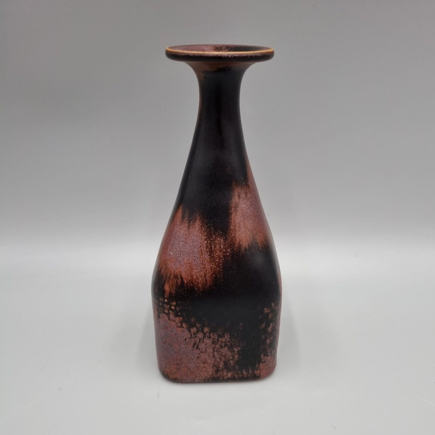 Unique Stoneware Vase By Stig Lindberg For Gustavsberg, ~1969, Tenmoku Glaze.