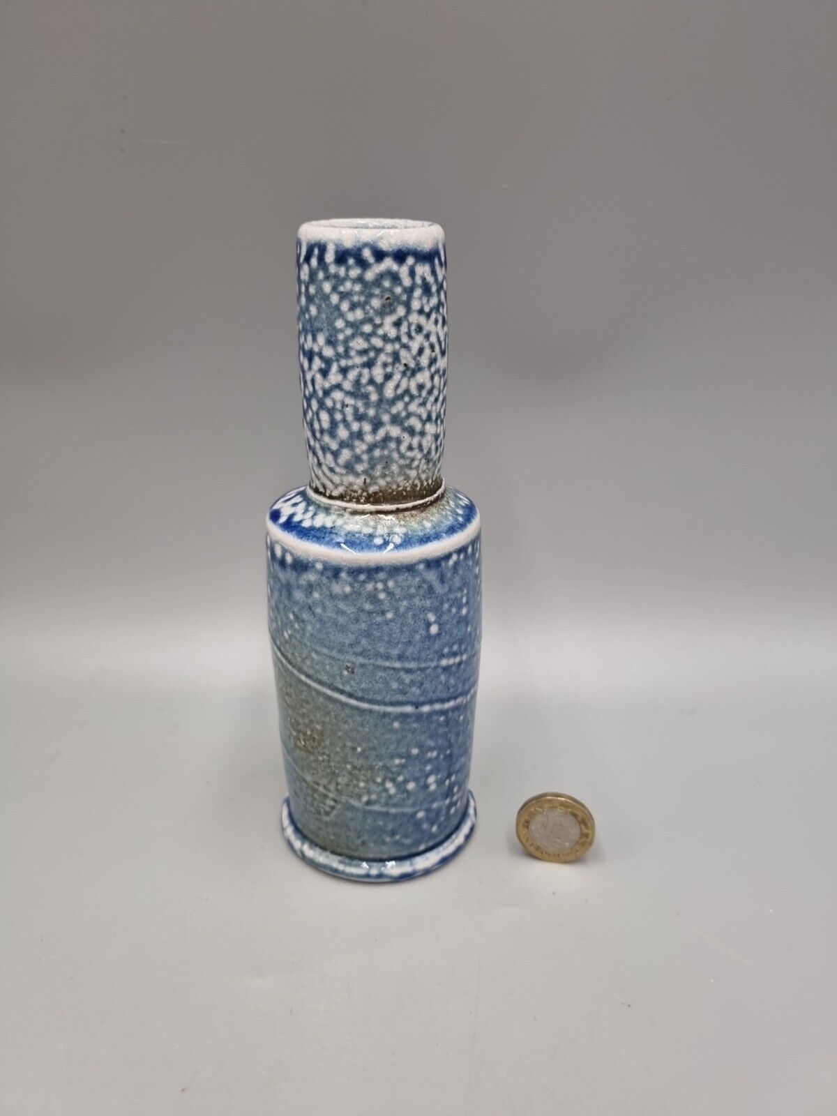 A Trevor Chaplin Studio Pottery Soda Glazed Double Cylinder Vase.