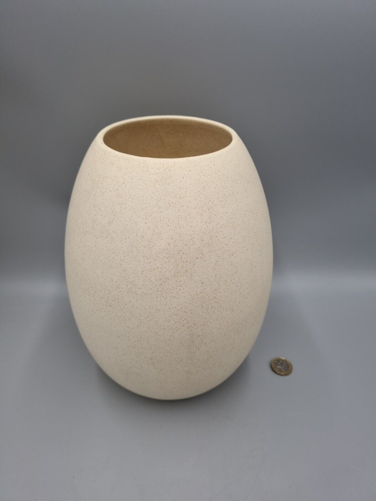 A Heals Ceramic Buff/Neutral Vase 1980's, Eggshell Ovoid, H-25cm.