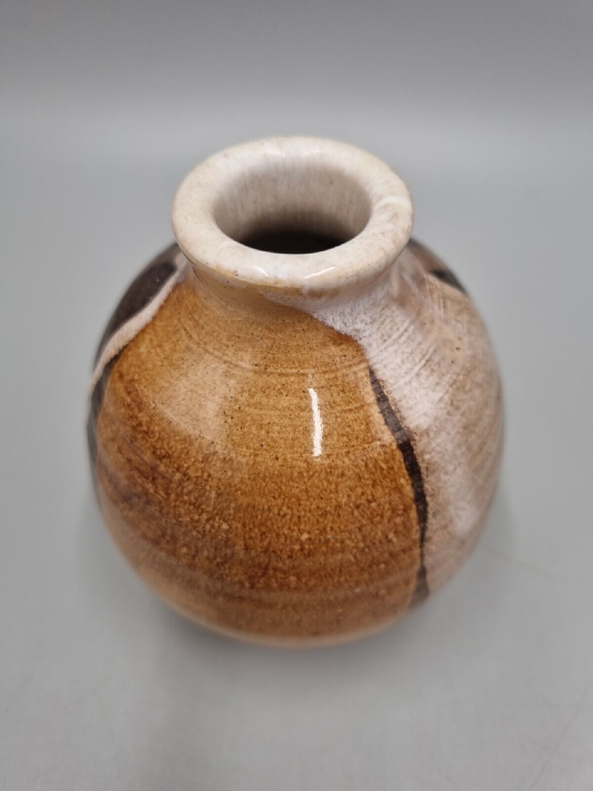 A Small Studio Pottery Posy / Bud Vase, Incised to base LP.