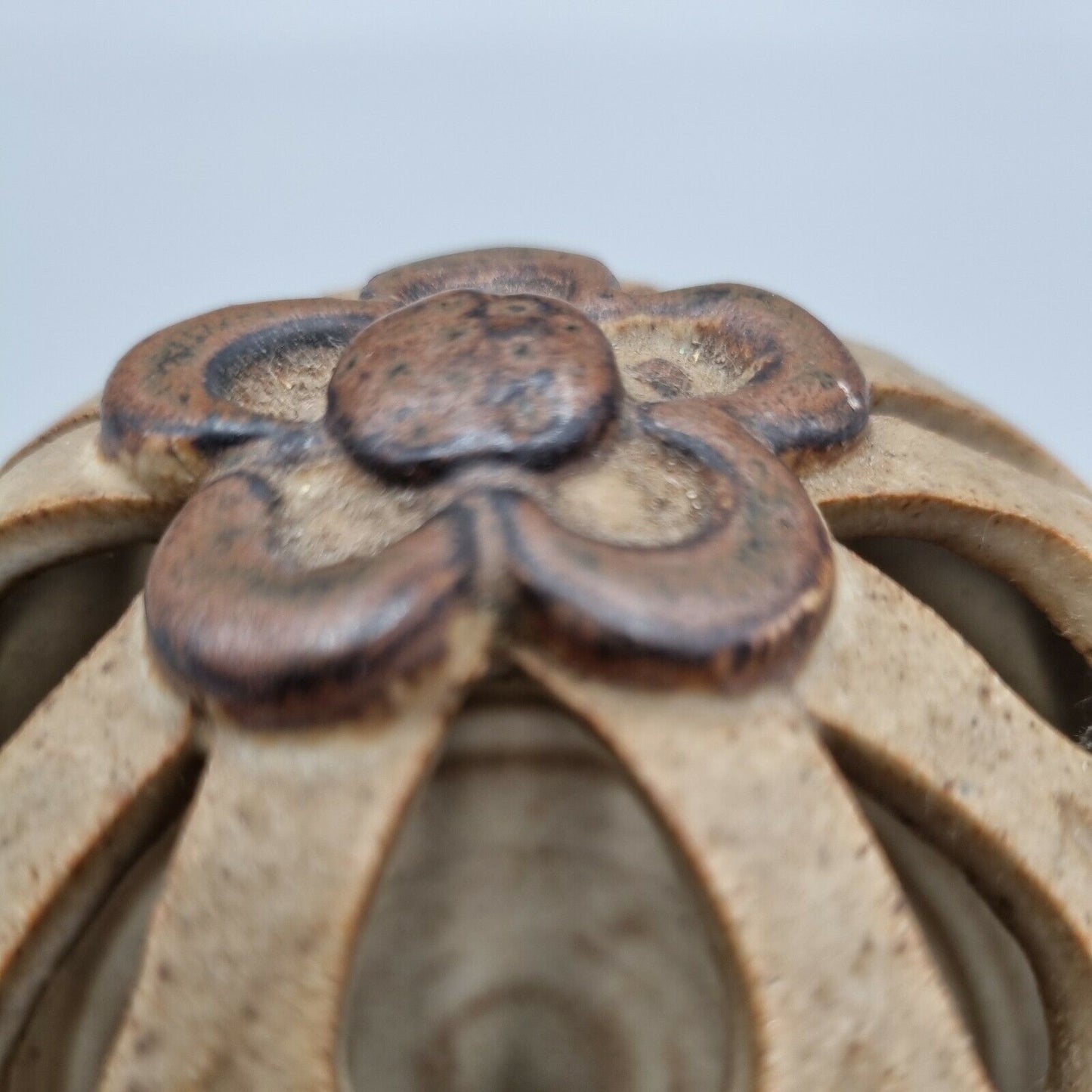 Studio Pottery Small Lidded Potpourri Bowl, Marked 'SM' to the Base.