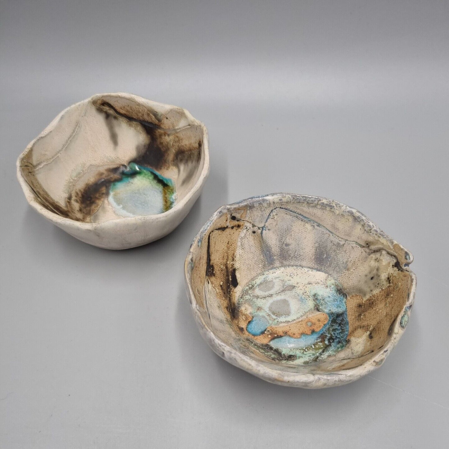 A Pair Of Studio Pottery Ceramic Sml Bowls By Amanda Murphy, Clashmore, Ireland.