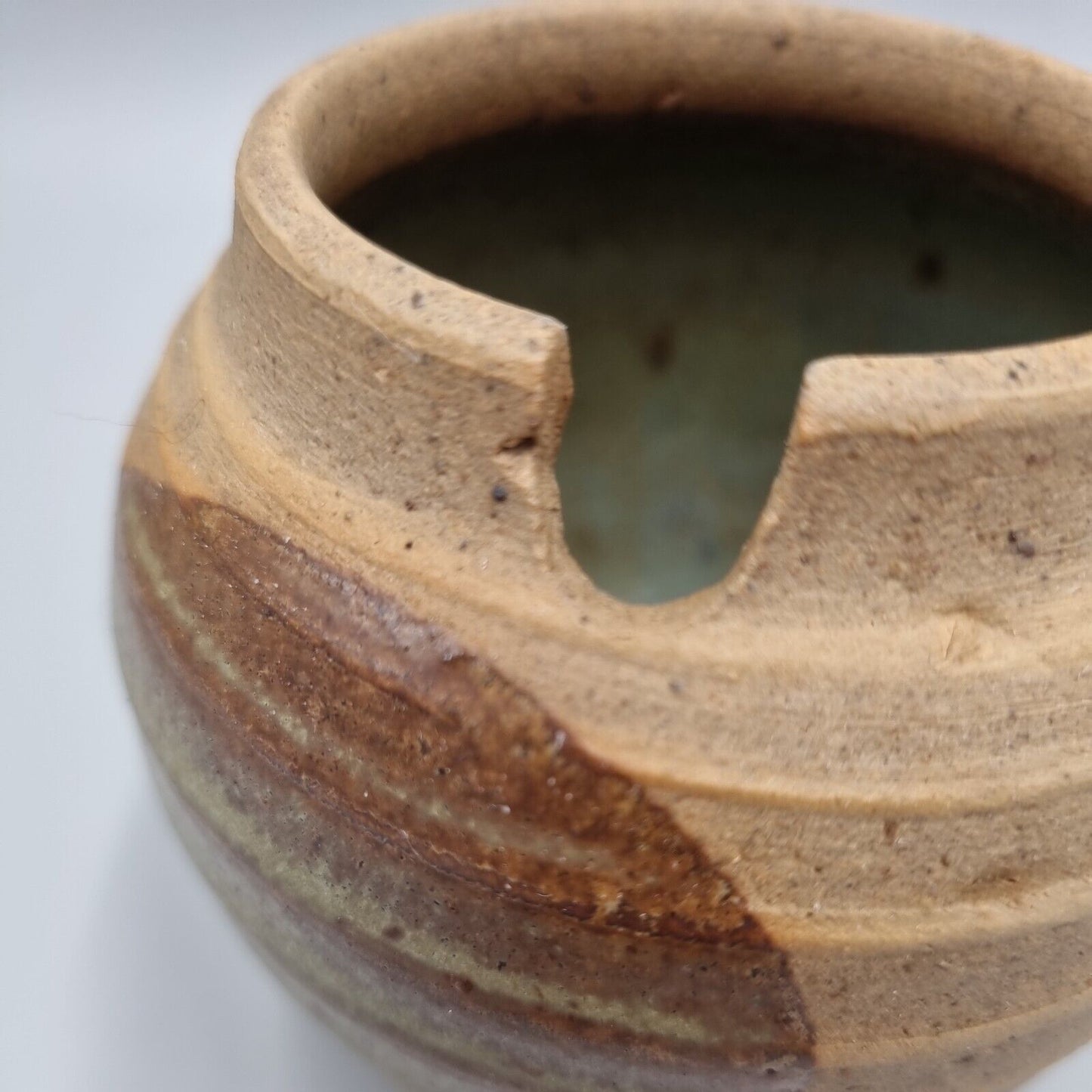 An Alan Brough Studio Pottery Lidded Condiment Pot. Leach Pottery Connection.