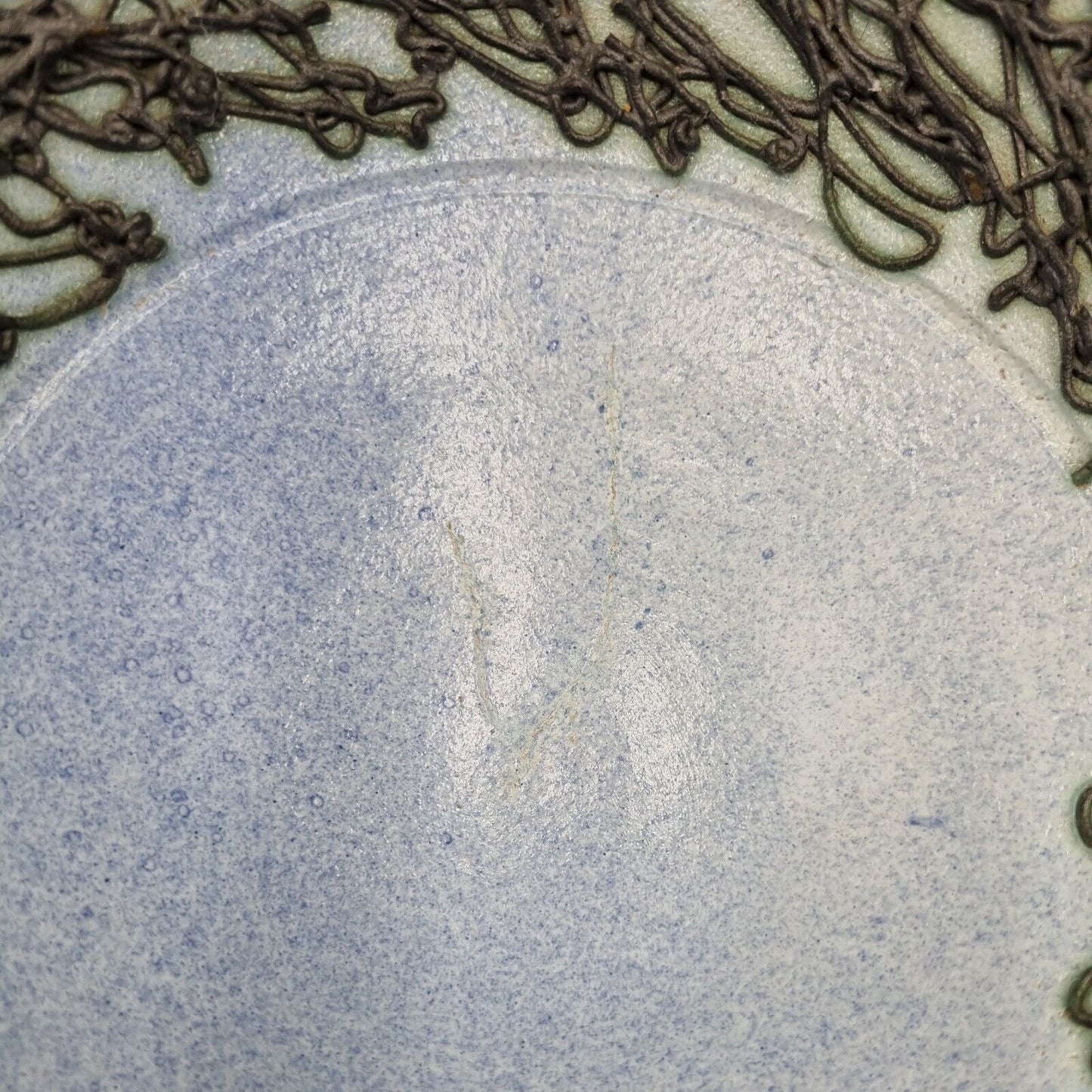 A Studio Pottery Bowl with 'piping' decoration marked MP to base. VGC.