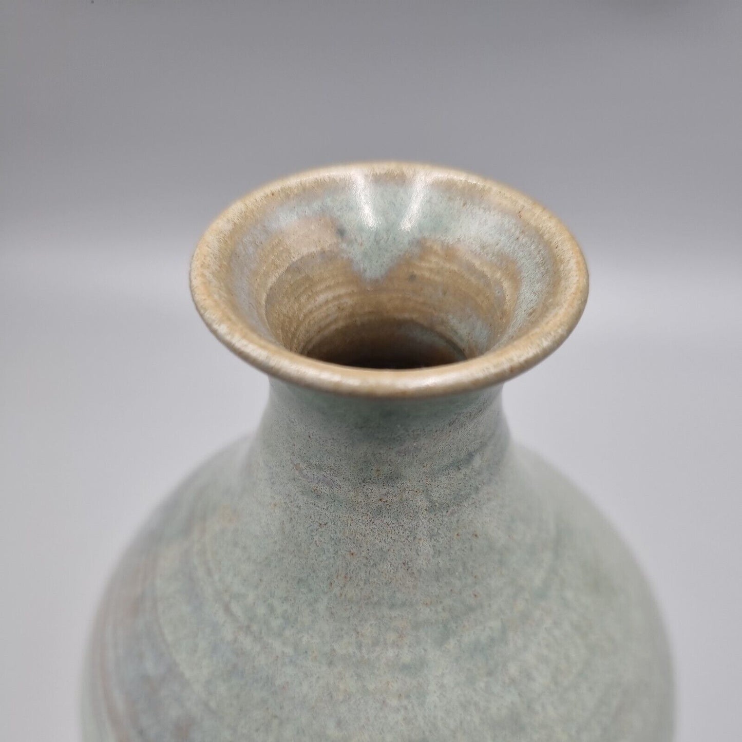 A Glazed Stoneware Studio Pottery Baluster Vase, Incised To Base.