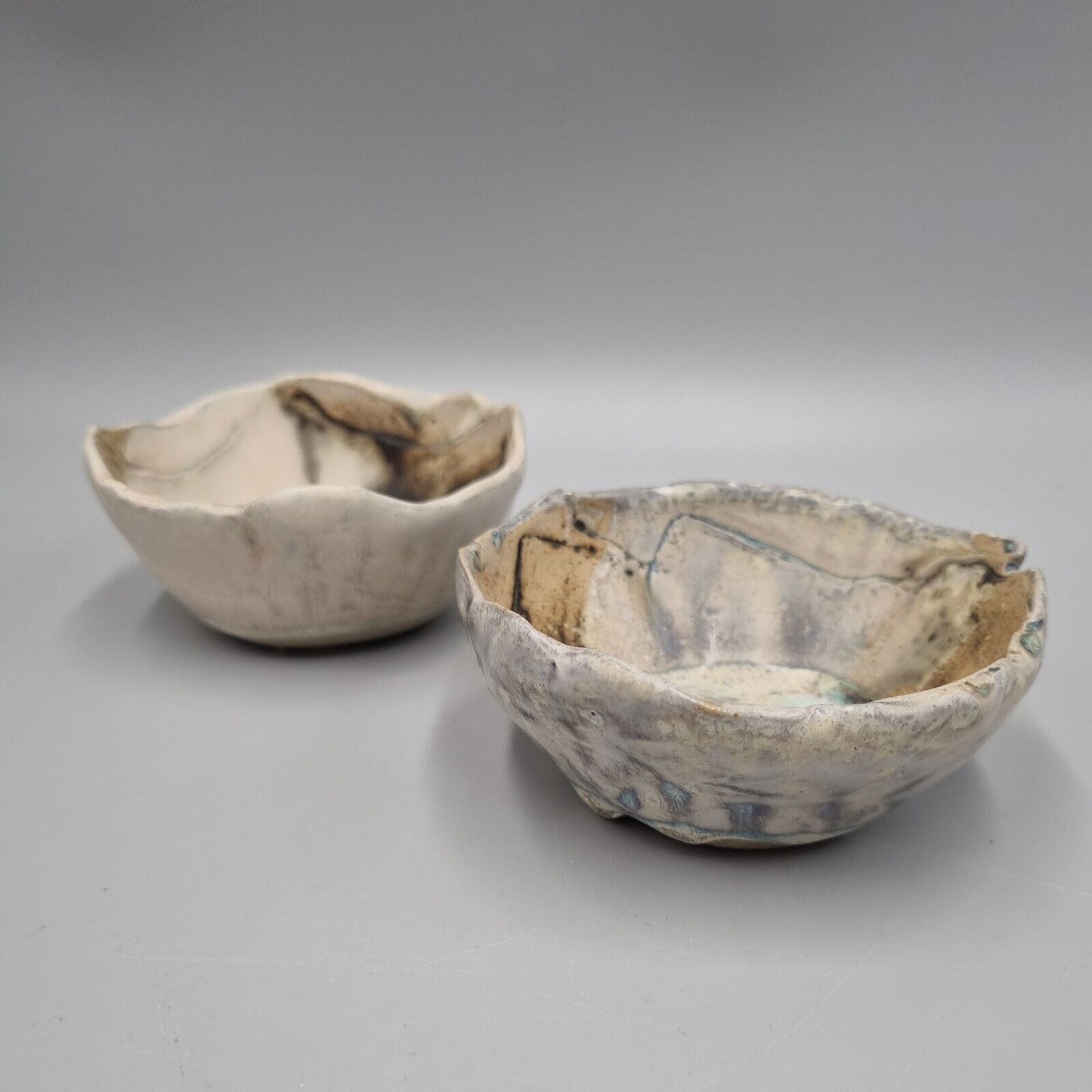 A Pair Of Studio Pottery Ceramic Sml Bowls By Amanda Murphy, Clashmore, Ireland.