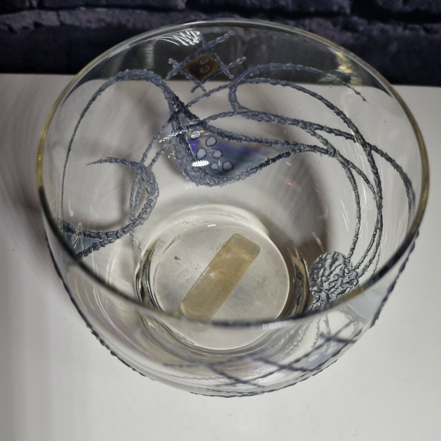 Dansk Glas Kunst, small handmade decorative arr glass bowl, by Poulsen, Denmark.