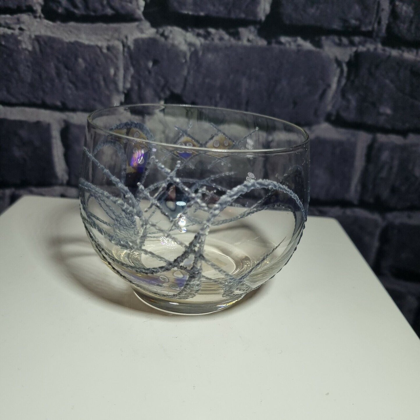 Dansk Glas Kunst, small handmade decorative arr glass bowl, by Poulsen, Denmark.