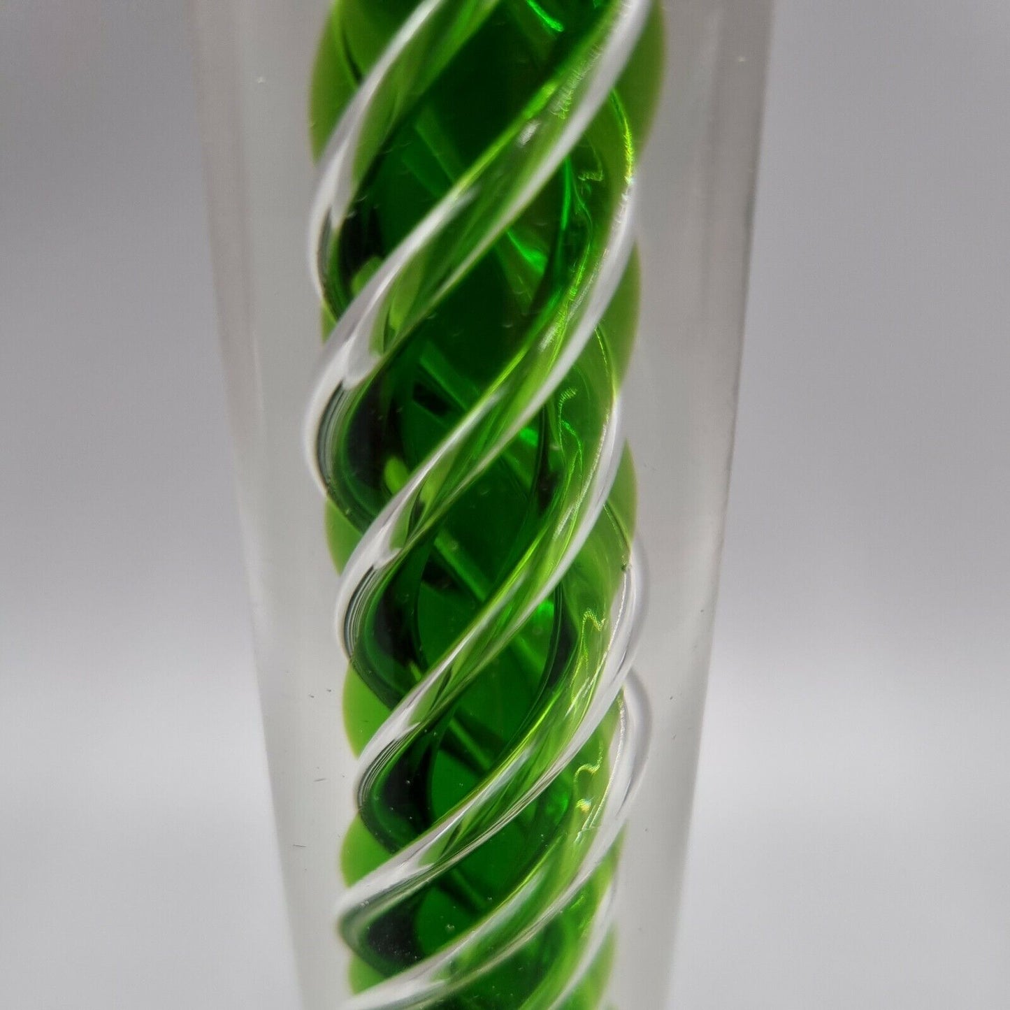 A Villeroy & Boch 'TOSCA' Green Spiral Glass - Tall Candle Stick Holder H - 22cm