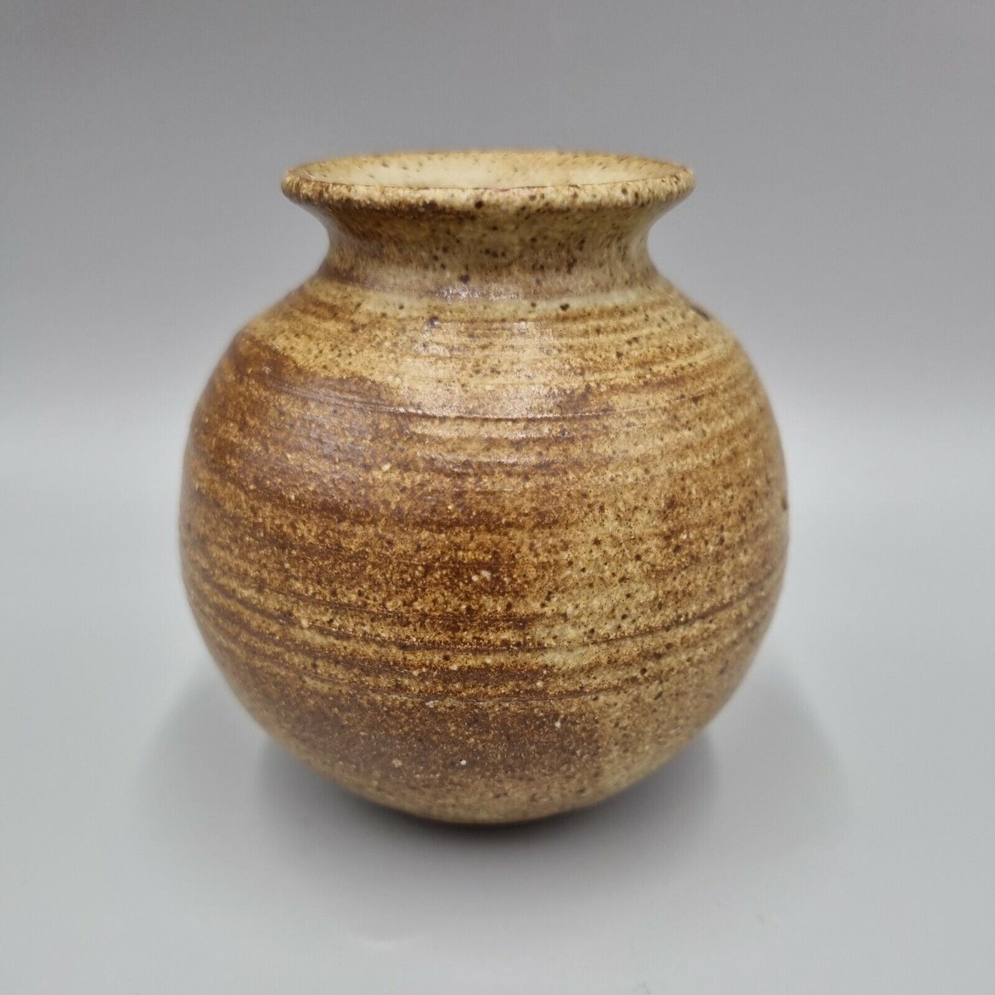 A Studio Pottery Bulb Vase, H = 9cm, Ankh Mark Impressed to base