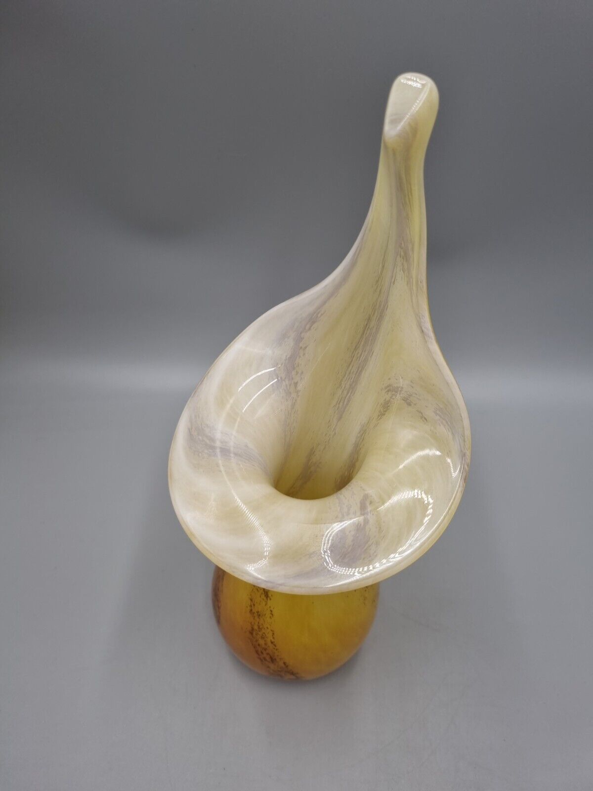 Alum Bay, Isle of Wight, Jack in the Pulpit Studio Art Glass Vase. H - 29cm.