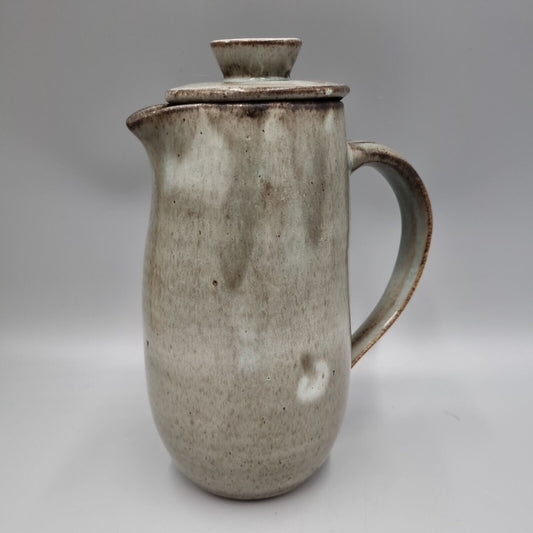 A David Winkley Vellow Studio Pottery Tall Coffee Pot With Lid.