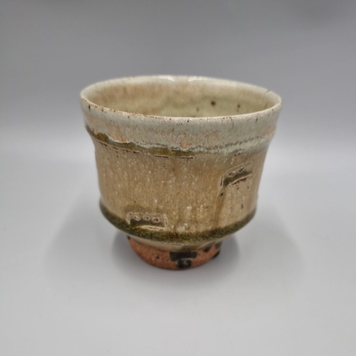 A Phil Rogers Studio Pottery Footed Teacup, Yunemi, Chawen, VGC.