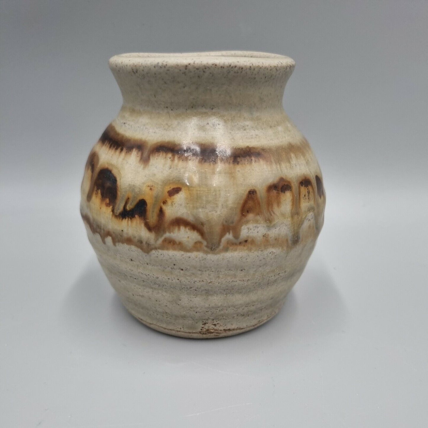 A Lovely Small Prickwillow Studio Pottery Squat Vase by M & D  Andrews