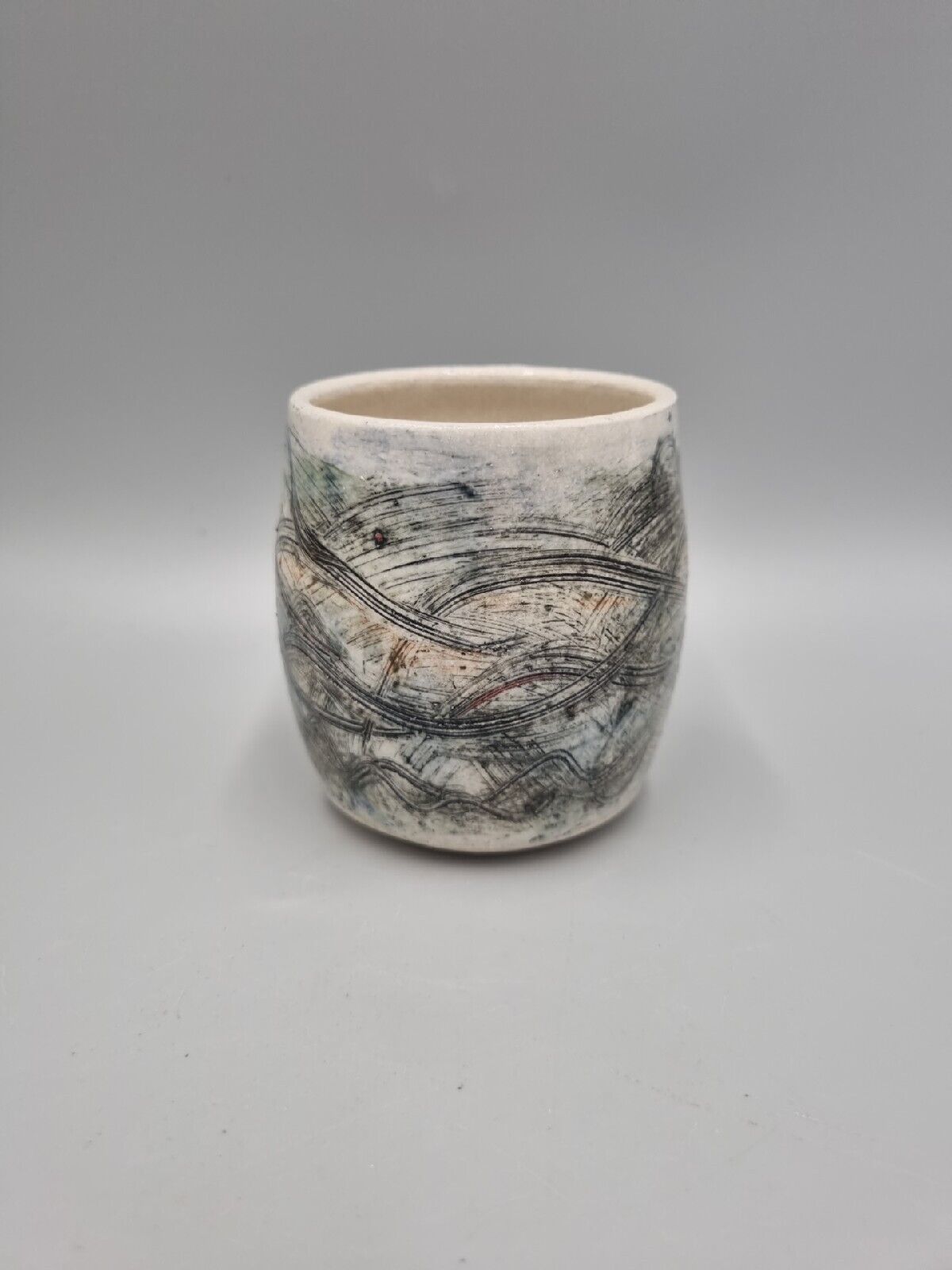 A Field Place Pottery Ceramic Tea Bowl / Cup By Jessica Jordan, Signed.