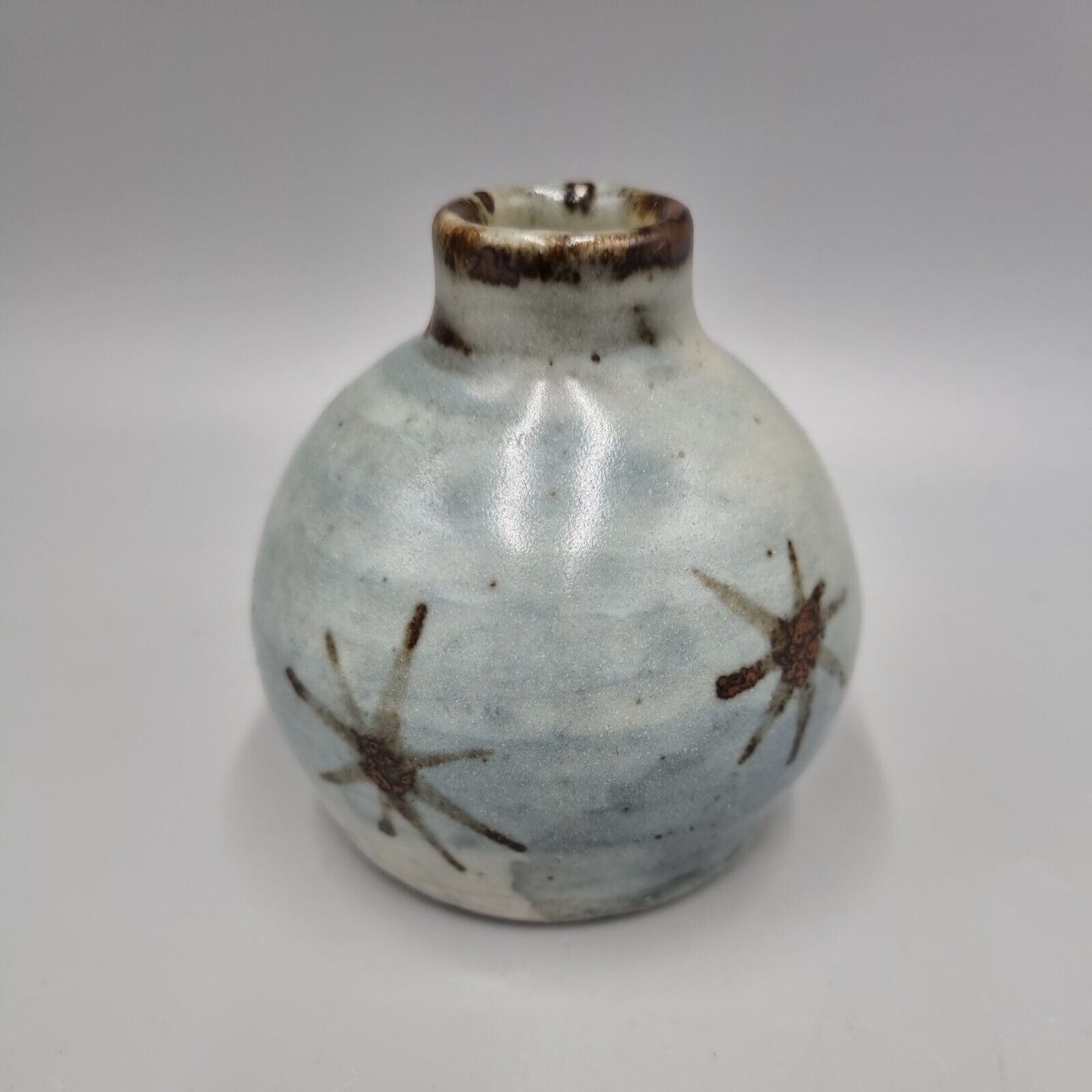 A St Ives Leach Pottery Studio Bud / Posy Vase With Star Decoration.