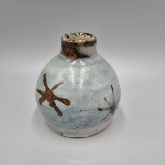 A St Ives Leach Pottery Studio Bud / Posy Vase With Star Decoration.