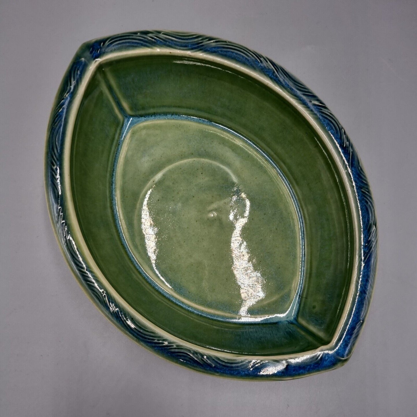 An Arwyn Jones Contemporary Studio Pottery Oval Dish.