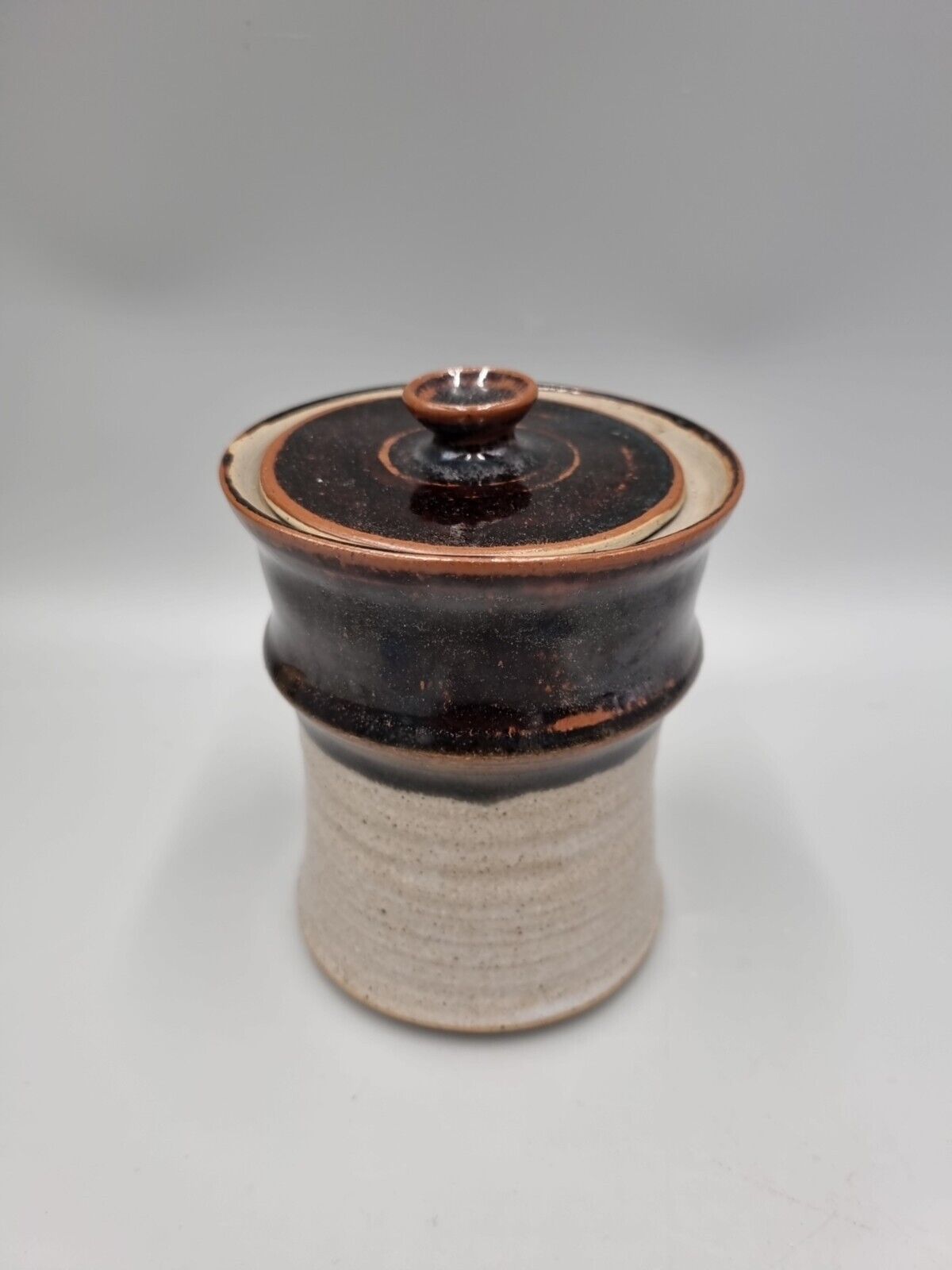 A Roy Evans Studio Pottery Lidded Pot, Severn Gorge Museum Make. VGC.