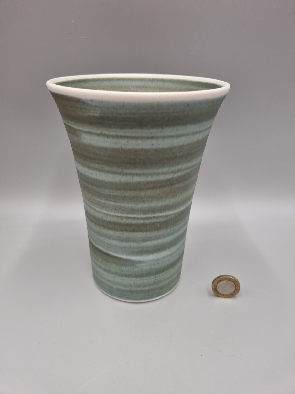 A Vintage Studio Pottery Ceramic Trumpet Vase From Surrey Ceramics.