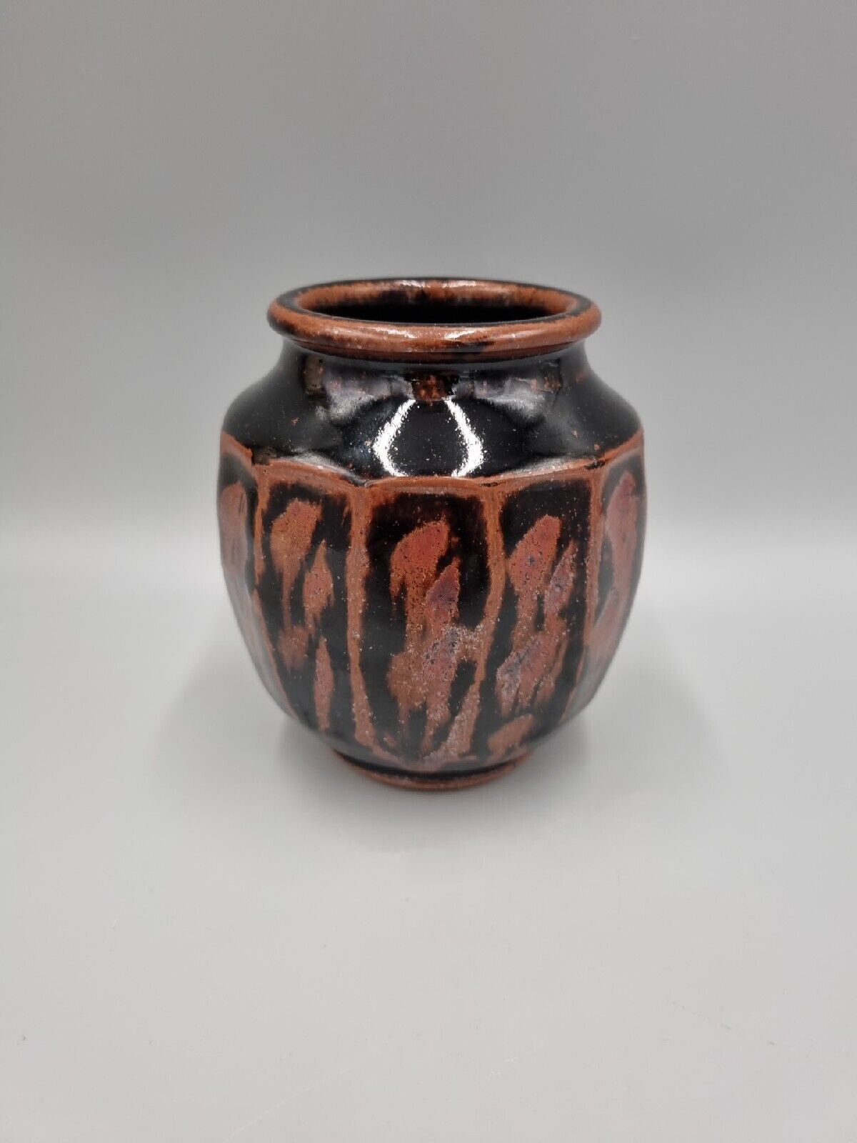 A Paul Green Studio Pottery Carved Footed Vase / Pot, Abbey Pottery.