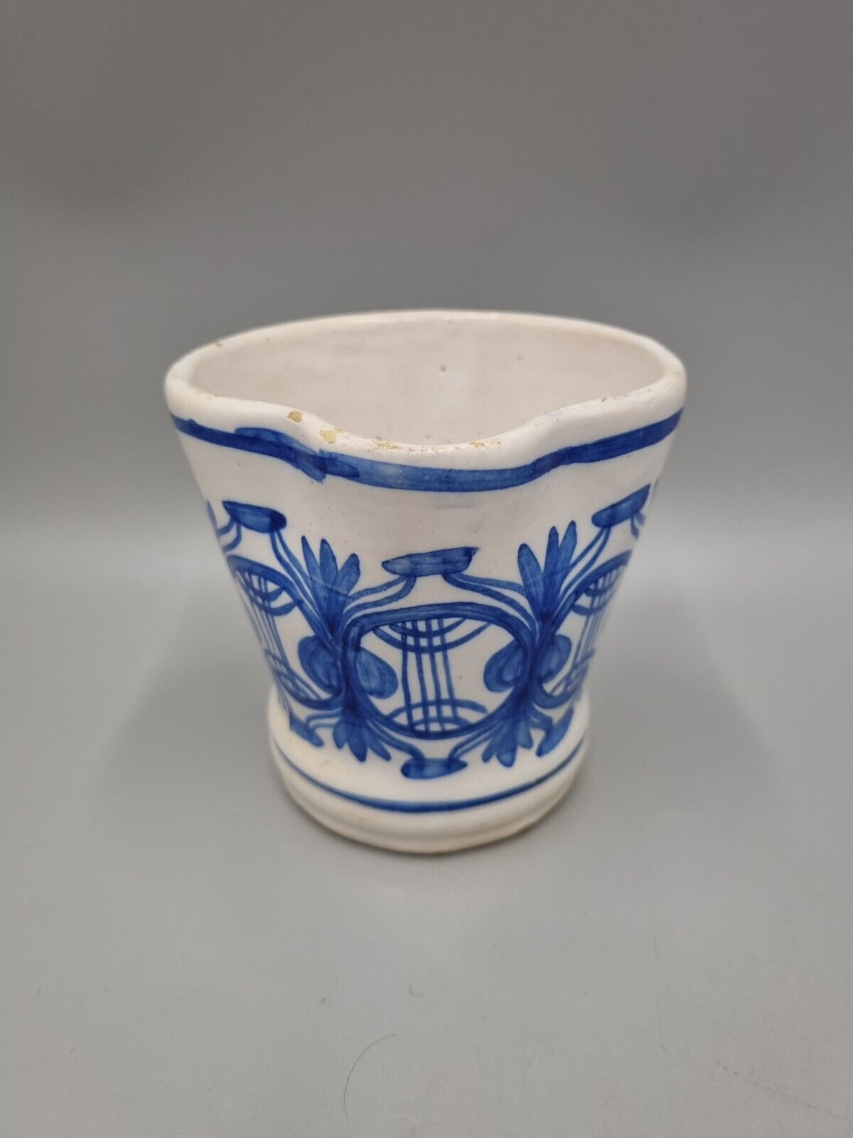 A Vintage Pottery Blue And White Jug / Creamer, Marked 'GM 37'.