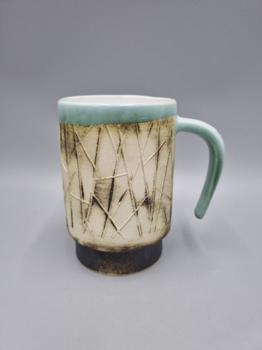 A Studio Pottery Ceramic Tea Mug, Carn Pottery Style, Andre Loret?, Unmarked.