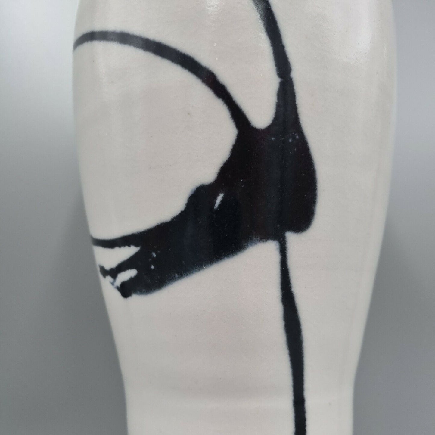 Christine Anne Richards - Studio Pottery Porcelain Vase Black Abstract Splash