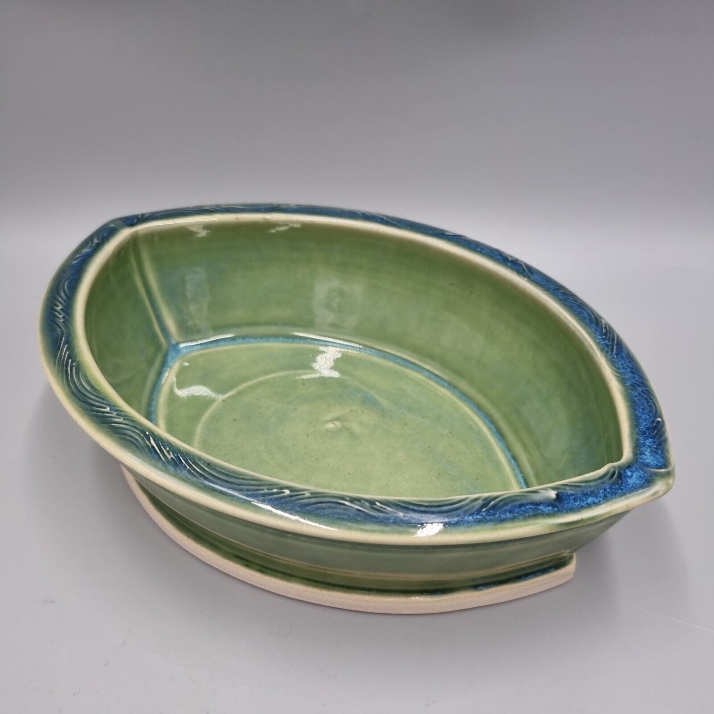 An Arwyn Jones Contemporary Studio Pottery Oval Dish.