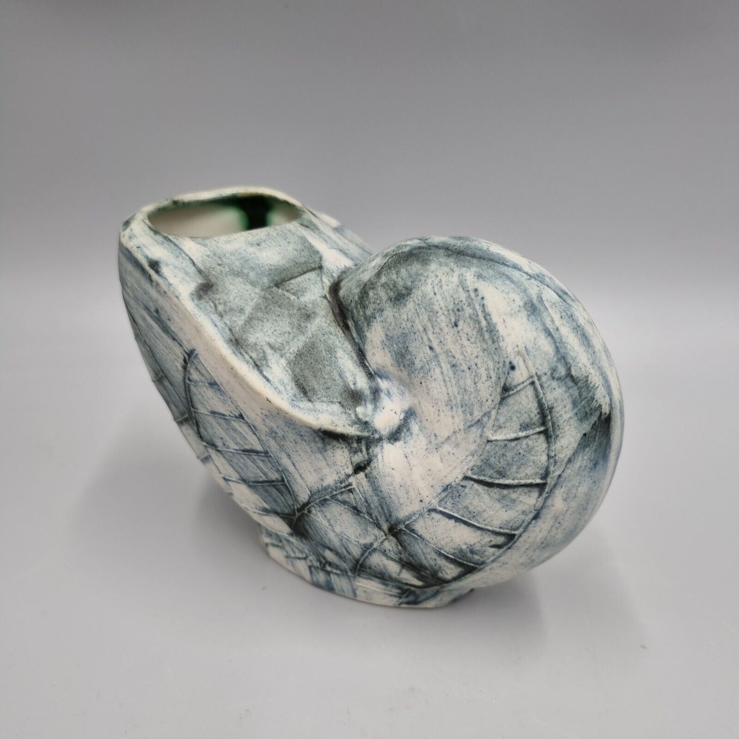 A Carn Studio Pottery Vase - John Beusmans, Nautilus Shell Form. VGC.